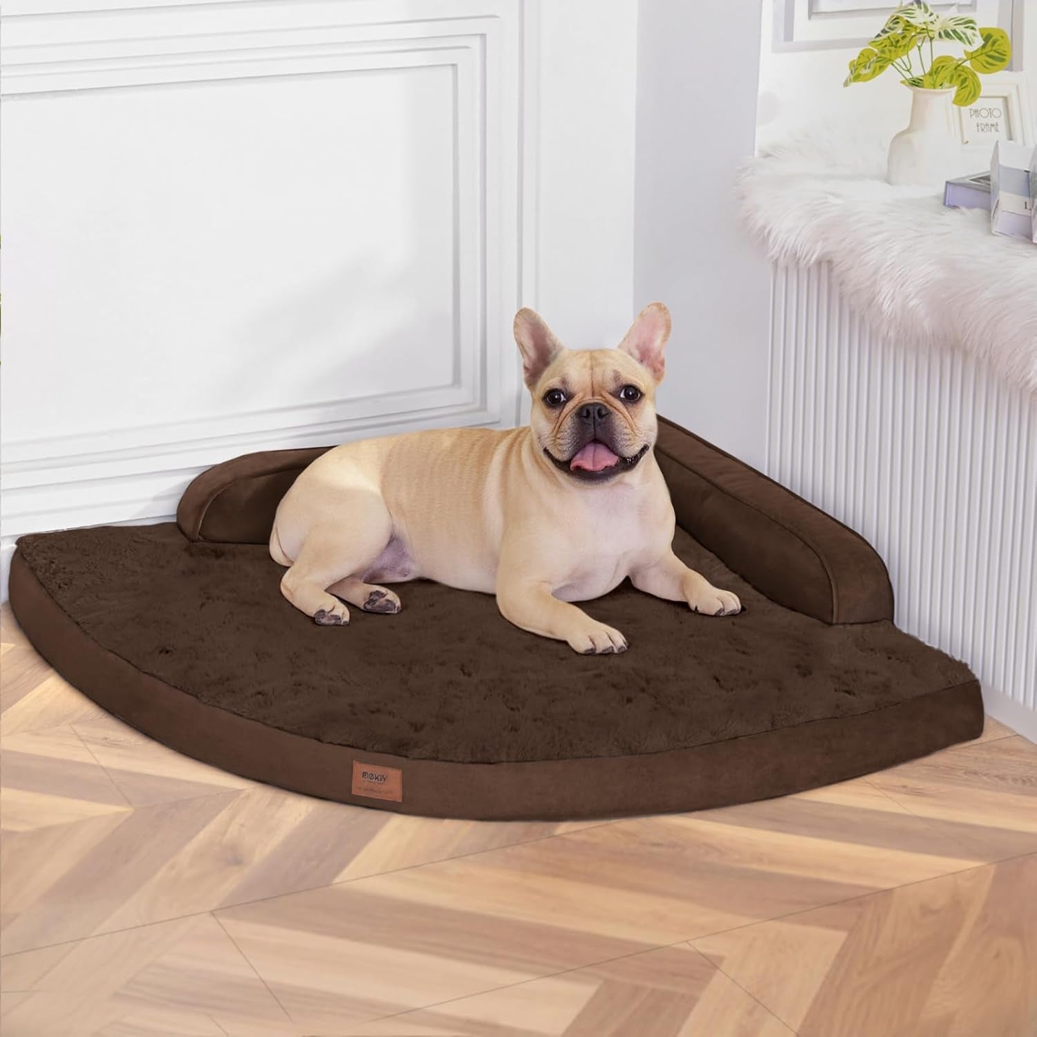 mekiy-orthopedic-waterproof-dog-bed-with-sides-for-extra-large-sizes-dogs-egg-crate-foam-waterproof-liner-anti-slip-bottom-space-saving-perfect-for-corners-and-sofa-edges-40-x-40-inch