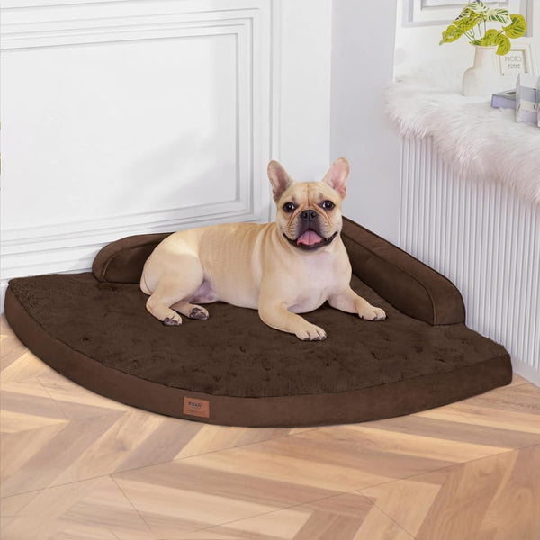 MEKIY Orthopedic Waterproof Dog Bed with Sides for Extra Large Sizes Dogs | Egg Crate Foam, Waterproof Liner, Anti-Slip Bottom, Space-Saving, Perfect for Corners and Sofa Edges, 40 X 40 Inch33