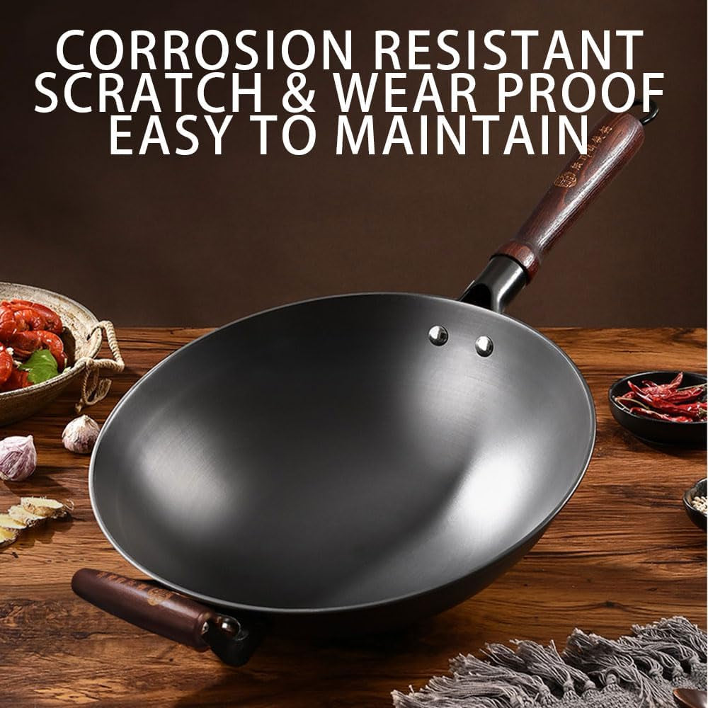 13-inch-black-cast-iron-wok-pan-round-bottom-with-wooden-handle-use-on-gas-stove-campfire-open-fire-stir-fry-physical-non-stick