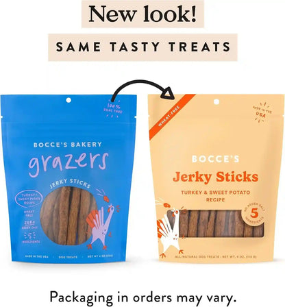 Bocce'S Bakery Turkey & Sweet Potato Flavor Jerky Stick Dog Treats, 4 Oz | High-Protein, Wheat-Free, Limited-Ingredient Treats with No Added Salt or Sugar - Baked in the USA2