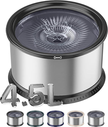 1.6 Gallon Dog Water Bowl, 6.5L/220Oz Stainless Steel No Spill Water Bowl for Large Dogs, Super Large Capacity Splash Proof Pet Slow Drinking Water Bowl with Anti-Slip Mat for Mess Drinkers16