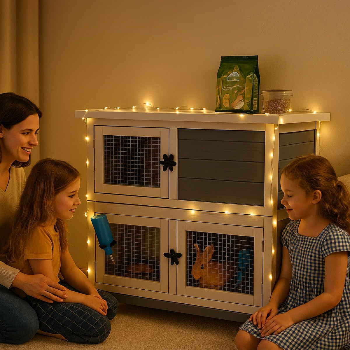 2-story-solid-wood-rabbit-bunny-hutch-with-2-large-main-rooms-indoor-outdoor-rabbit-house-guinea-pig-cage-pet-house-for-small-animals-with-ventilation-door-removable-tray-waterproof-roof-grey