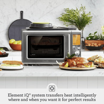 Breville BMO870BSS Combi Wave 3-In-1, Brushed Stainless Steel | 3 Appliances in One Device | Microwave Reheats Fast, Air Fryer Crisps without Oil, and Convection Oven Bakes Evenly2