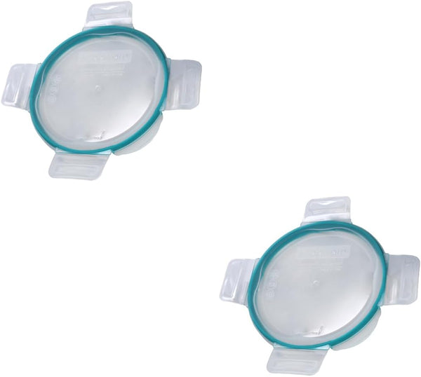 7201R-PC (4-Cup) Clear Lid with Teal Gasket (2-Pack) - Made in USA | Bpa-Free Construction | Freezer Safe | Top-Rack Dishwasher Safe | Reusable Design | Snap-Lock | Airtight Configuration1