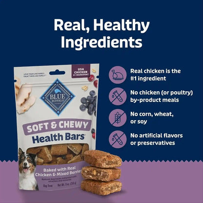 Blue Buffalo Soft & Chewy Health Bars, Baked with Real Chicken & Mixed Berries, Natural Dog Treats Enhanced with Vitamins and Minerals, 9 Oz. Bag7