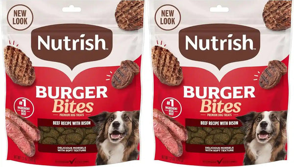 Nutrish Burger Bites Dog Treats, Beef Recipe, 12 Oz. Pouch (Rachael Ray)12