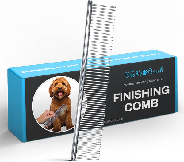 The Doodle Brush Metal Dog Combs for Grooming Matting, Finishing Comb | Large Stainless Steel Dog Grooming Comb, Removes Knots, Tangles, Mats, Poodles, Labradoodle, Cockapoo Pet Combs, Gentle Care1