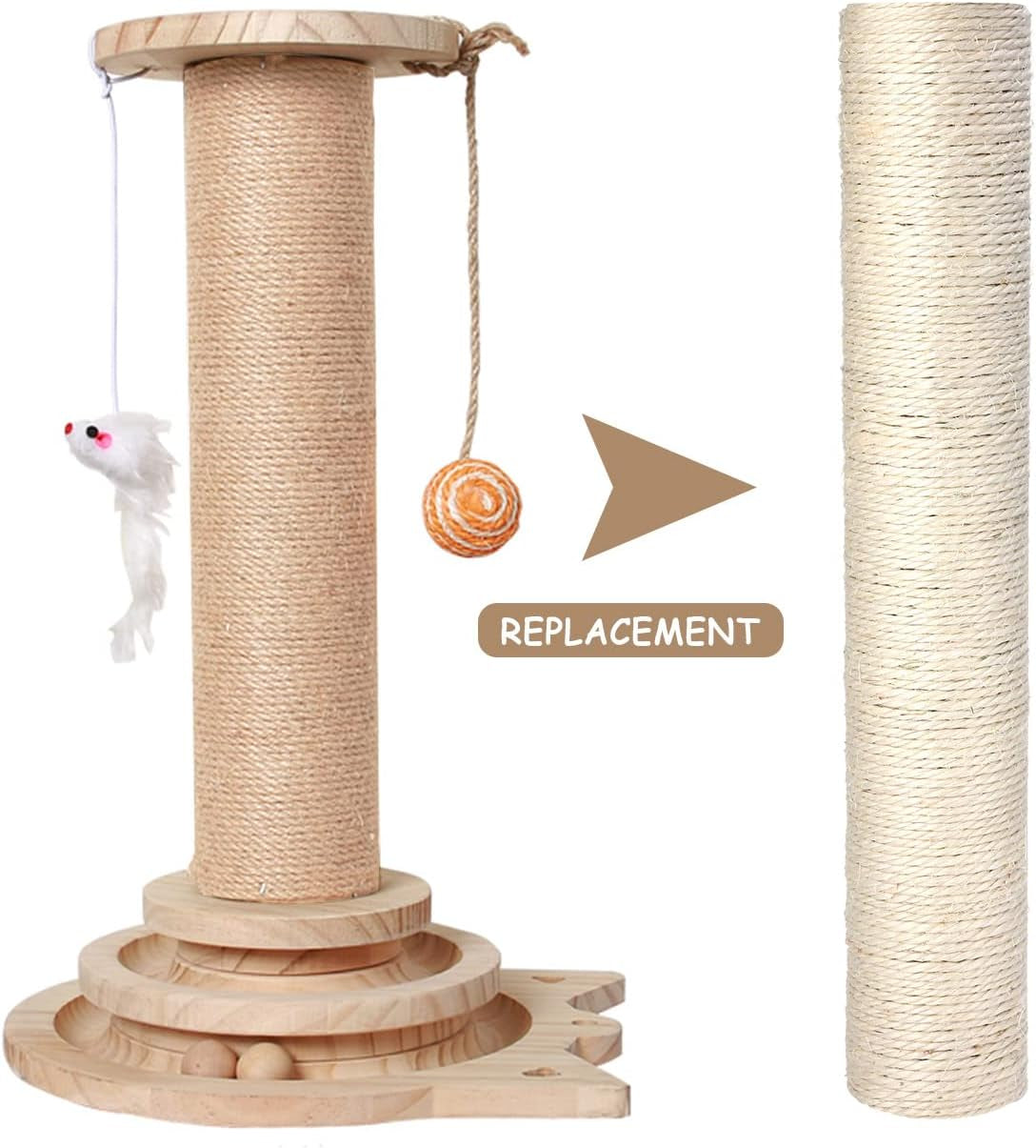 powerking-natural-sisal-replacement-scratching-post-15-7-2-pieces-m8-cat-scratch-post-refill-pole-parts-for-refurbishment-include-screws-white