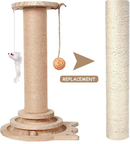 Powerking Natural Sisal Replacement Scratching Post, 15.7'' 2 Pieces M8 Cat Scratch Post Refill Pole Parts for Refurbishment, Include Screws (White)4
