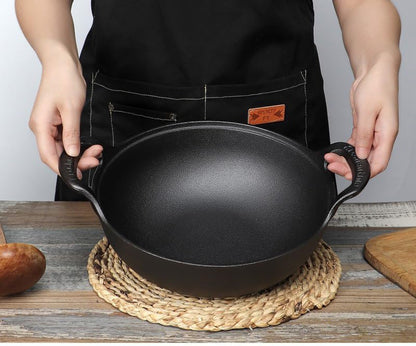 9 Inch Cast Iron Wok with Lid and Handles, Grilling Pan, Use in the Oven, on the Stove, or on the Grill (Wok with Lid 9 Inch)6