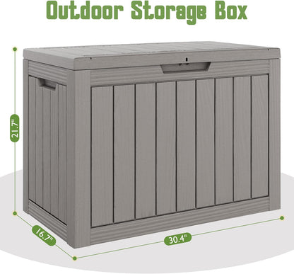 Outdoor Storage Waterproof Deck Box for Patio (45 Gallon, Grey) | Lockable outside Storage Boxes for Cushion, Resin Weatherproof Garden Storage Bin, Package Delivery Box2