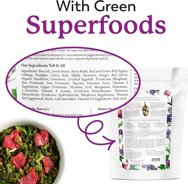 Dr. Harvey'S Paradigm Green Superfood Dog Food, Human Grade Dehydrated Grain Free Base Mix for Dogs, Diabetic Low Carb Ketogenic Diet (6 Pounds)7