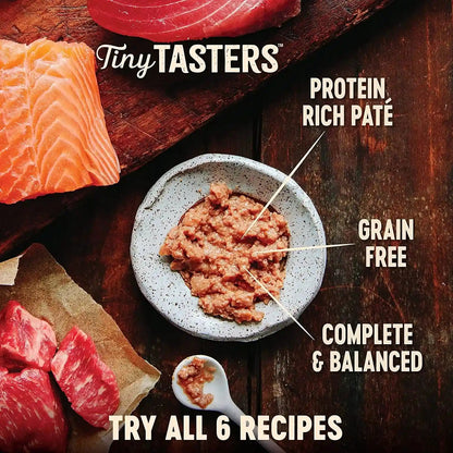 Wellness CORE Tiny Tasters Pate Variety Pack Adult Wet Cat Food, Natural, Protein Rich, Grain Free, Land Recipes, 1.75 Oz, Pack of 12 Pouches2