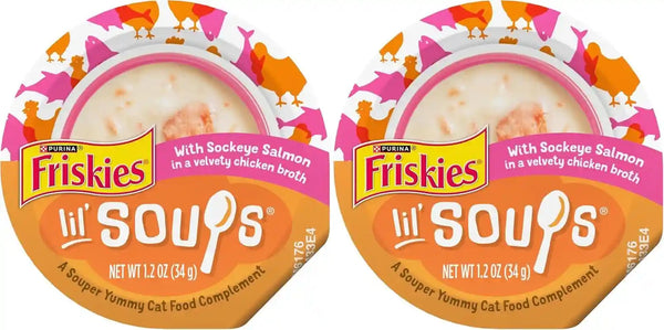 Purina Friskies Grain Free Lickable Cat Food Toppers Lil’ Soups with Sockeye Salmon in Chicken Broth - (Pack of 8) 1.2 Oz. Cups13