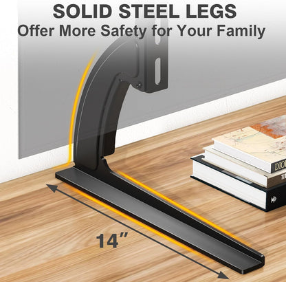 TAVR Universal Table Top TV Stand for 27-65 Inch Tvs Holds up to 88 Lbs | Height Adjustable TV Legs, Strong TV Base, Max VESA 800X500Mm, Black4