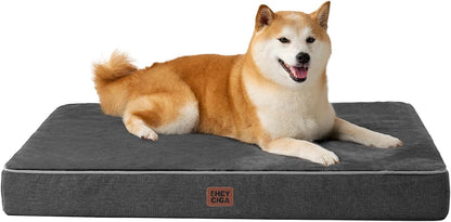 EHEYCIGA Medium Memory Foam Dog Crate Bed Washable, 30X20Inch, Grey | High Density Egg Crate Foam, Waterproof Liner, Removable Easy Clean Cover, Non-Slip Bottom, Fits Crate, Floor and Sofa23
