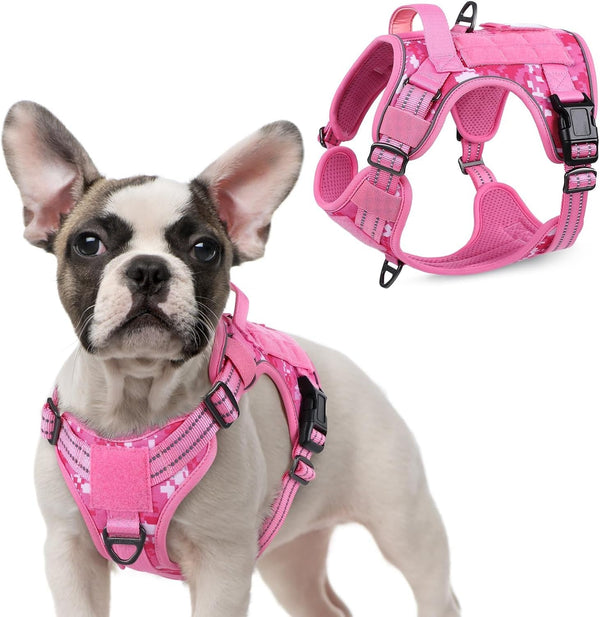Rabbitgoo Tactical Dog Harness for Large, No Pull Military Service Vest | Molle & Handle, Heavy Duty, Adjustable, Reflective Straps, Easy Control for Training Walking, Black, Large22