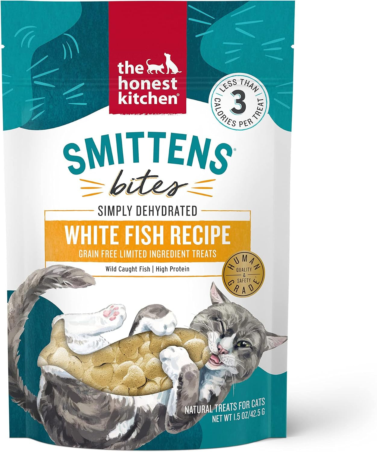 the-honest-kitchen-smittens-bites-white-fish-cat-treats-human-grade-limited-ingredient-treats-with-wild-caught-fish-omega-support-crunchy-high-protein-training-treat-for-cats-1-5-oz-bag