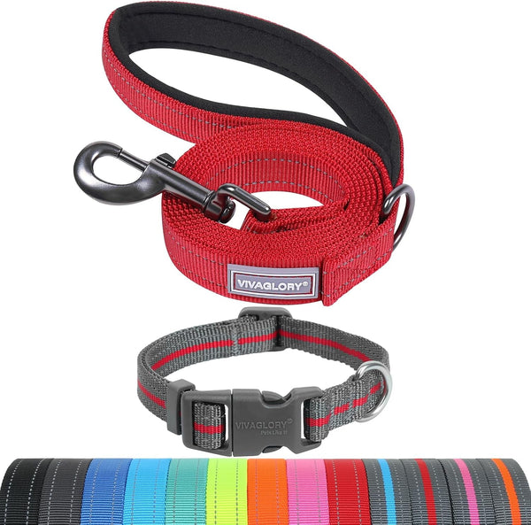 VIVAGLORY Dog Leash Puppy Leash for Collar, 3Ft X 1In, Black | with Soft Padded Handle for Training & Walking, Heavy Duty & Double Layer Nylon Pet Puppy8