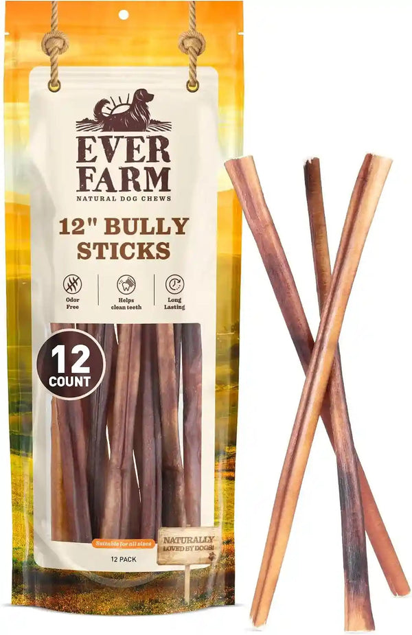 Pet Odor-Free Standard Bully Sticks (12", 5 Pack) – 100% Grass-Fed Beef Pizzle Dog Chews, Fully Digestible & Long-Lasting Dental Treats9