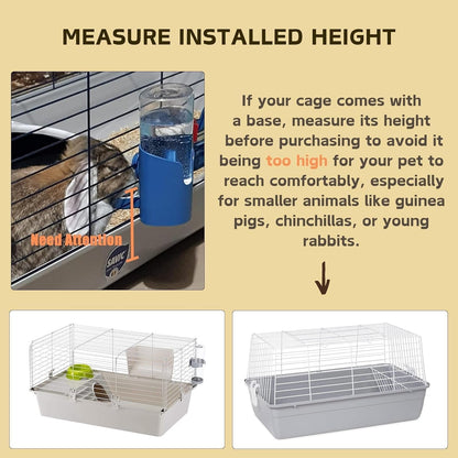 Rabbit Water Bottle, 600Ml/21Oz Hanging Water Dispenser Feeder Cage Crate Hutch Bunny Puppy Cat Chinchilla Ferret Guinea Pigs Squirrel Hedgehog (Green)5