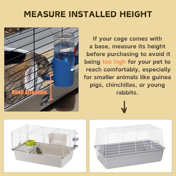 Rabbit Water Bottle, 600Ml/21Oz Hanging Water Dispenser Feeder Cage Crate Hutch Bunny Puppy Cat Chinchilla Ferret Guinea Pigs Squirrel Hedgehog (Green)5