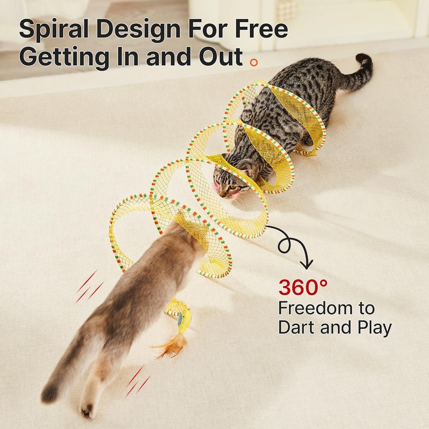 potaroma-spiral-tunnel-cat-toy-self-play-collapsible-spring-kitten-tunnel-for-indoor-cats-with-feather-and-bell-20-inches-unfolded