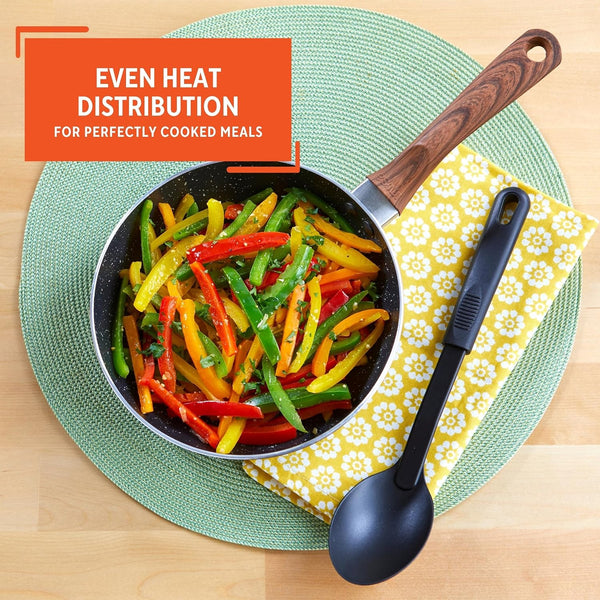 USA Woodlook 8" Black Stone Fry Pan Handle and Speckled Nonstick Interior, 8" | Ideal for Stir-Frying, Great for Everyday Cooking4