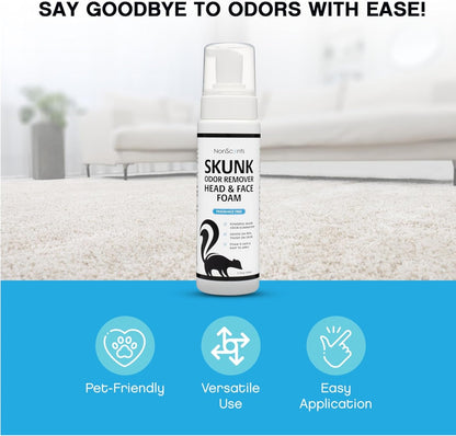 Skunk Odor Remover Head & Face Foam – Easily Eliminate Skunk Odor from Pets, Carpets, Clothing, Ready-To-Use for Dogs, Cats, Home, Carpet, Car, Clothes - Fragrance Free Freshener5