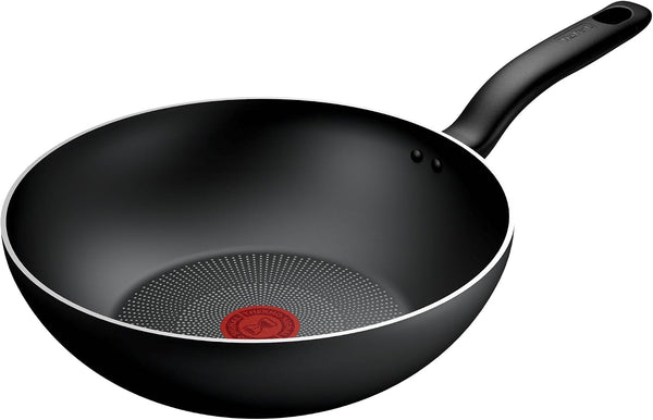 Tefal Titanium Essential Non-Stick Wok 28 Cm, Metal Spatula Safe | Aluminium, Non Induction, Long-Lasting Coating, Perfect Searing, Easy Cleaning, B94119441