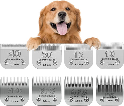 7FC Dog Grooming Ceramic Blades,Compatible with Andis,Oster A5,Wahl KM10 | Size 7FC Detachable Ceramic Blade 1/8-Inch 3.2MM Cut Length,3 Pack26