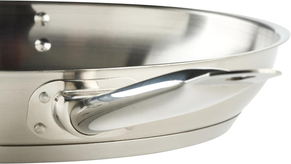 Winco 12" Stainless Steel Fry Pan with Helper Handle | Dishwasher Safe, Induction Compatible, Even Heat Distribution, Helper Handle, Great for Sauteing, Searing and Frying4