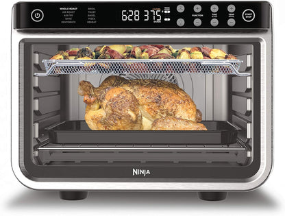 Ninja Foodi XL Pro Air Fry Oven, 10-In-1, Stainless Steel, DT201 | Fits 5 Lb Chicken, Air Fry, Roast, Bake, Broil, Toast, Dehydrate, Reheat, Pizza, 1800W1