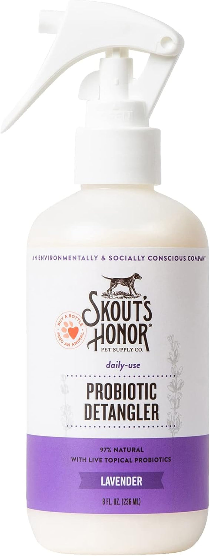 skouts-honor-probiotic-dog-detangler-spray-dog-of-the-woods-8-oz-hydrating-and-conditioning-with-avocado-oil-97-natural-microbiome-friendly-paraben-and-sulfate-free