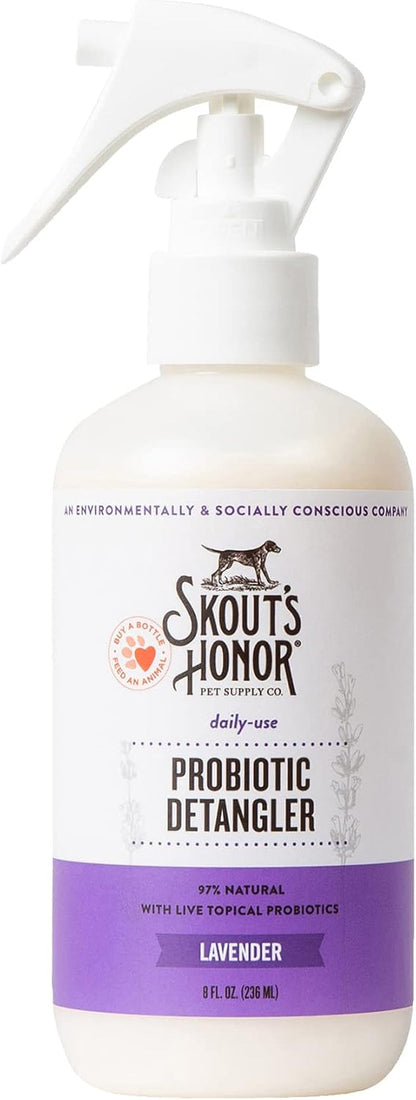 SKOUT'S HONOR Probiotic Dog Detangler Spray - Dog of The. Woods, 8 Oz | Hydrating and Conditioning with Avocado Oil, 97% Natural, Microbiome-Friendly, Paraben and Sulfate-Free13