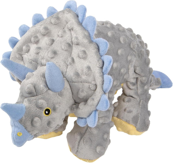 Godog Dinos Frills Squeaky Plush Dog Toy with Chew Guard Technology, Durable Fabric & Squeaker for Active Play, Gray, Large1