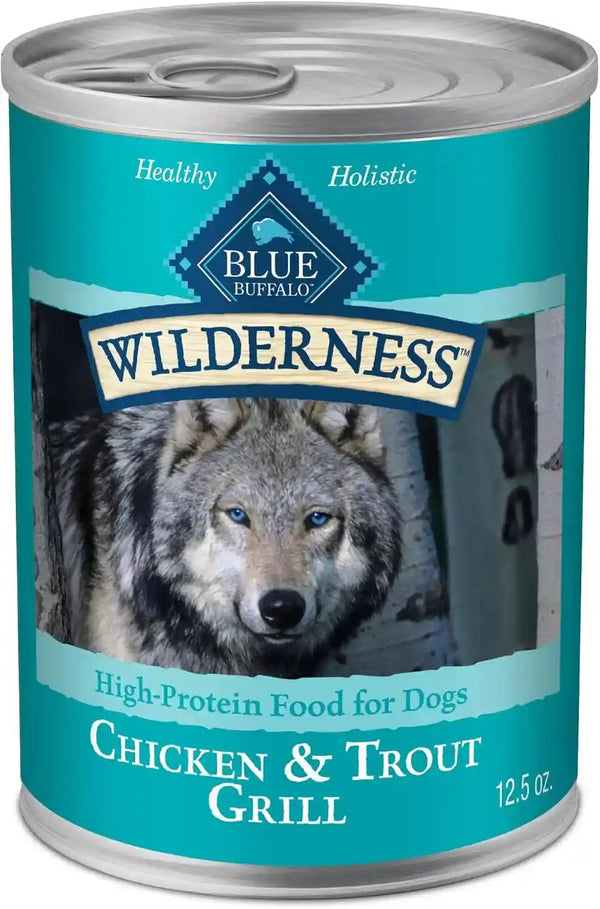 Blue Buffalo Wilderness Grain Free Adult Wet Dog Food, Beef & Chicken Grill, 32G Protein per Can, 12.5 Oz. Can (Pack of 12)20