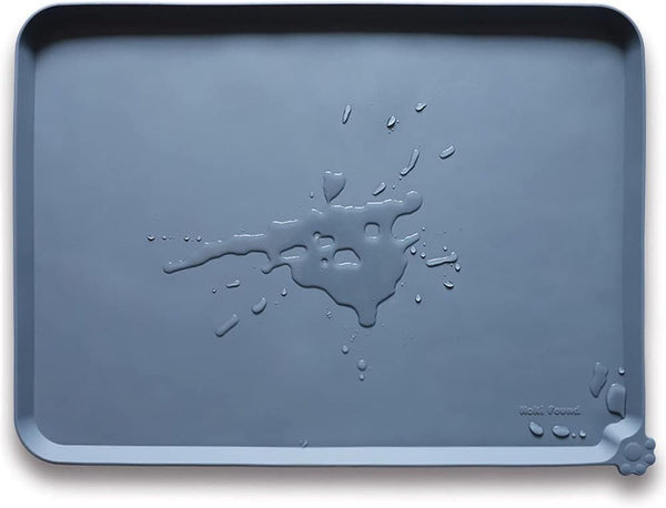 Hoki Found -Waterproof Pet Feeding Mats with High Lips - Multiple Size and Colors for Dogs, Cats & Others-G23