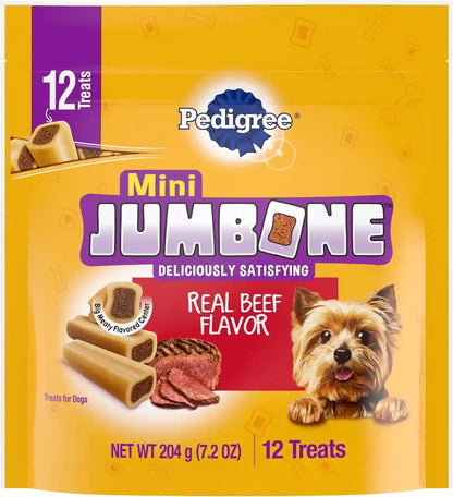 Pedigree Mini Jumbone Small Dog Treats, Beef Flavor, 35 Count | Bone-Like Exterior, Meaty Center, Long-Lasting Chew, for Toy and Small Dogs 5-15 Lbs, Developed with Waltham Science11