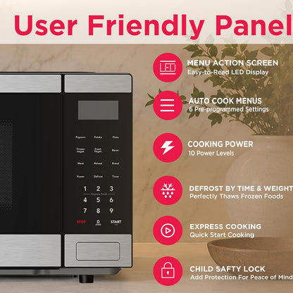 Frigidaire 0.9 CU. FT. Microwave, Digital Control Panel - Auto Cooking Settings - Child Safety Lock - Stainless Steel3