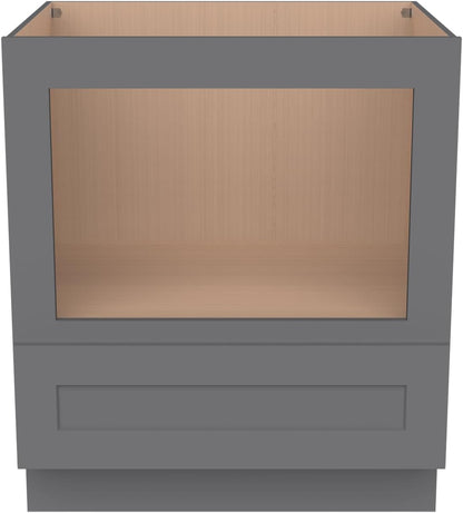 Microwave Base Cabinet – Solid Wood Shaker Style Kitchen Storage Base Unit with Drawer & Soft-Close Doors, RTA Pantry Cupboard for Dining Room, Coffee Bar 30" W X 24" D X 34 1/2" H (Pebble Gray)6