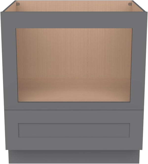 Microwave Base Cabinet – Solid Wood Shaker Style Kitchen Storage Base Unit with Drawer & Soft-Close Doors, RTA Pantry Cupboard for Dining Room, Coffee Bar 30" W X 24" D X 34 1/2" H (Pebble Gray)6