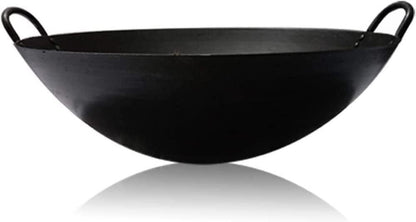 Cast Iron Wok for Stir Frys and Sautees, Heavy Duty Non-Stick Iron Chinese Wok or Stir Fry Skillet, Cookware Oven/Broiler/Kitchen Deep Fryer, Restaurant Chef Quality-Pot Diameter:53 Cm2