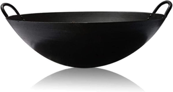 Cast Iron Wok for Stir Frys and Sautees, Heavy Duty Non-Stick Iron Chinese Wok or Stir Fry Skillet, Cookware Oven/Broiler/Kitchen Deep Fryer, Restaurant Chef Quality-Pot Diameter:53 Cm2