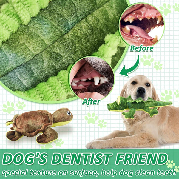 LECHONG Stuffed Animal Dog Toys, 5 Pack Tough Squeaky Dog Toys, Plush Toys Assortment, Great Value Pet Toys Bundle, Woodland Series Chew Toys for Large Medium and Small Dogs Puppy Pet Toys3