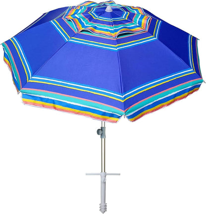 7Ft Heavy Duty High Wind Beach Umbrella Parasols with Sand Anchor Vent Tilt UPF 50+ Sun Protection Portable Outdoor Sunshade Umbrellas Carry Bag for Patio Garden Pool Backyard Blue1