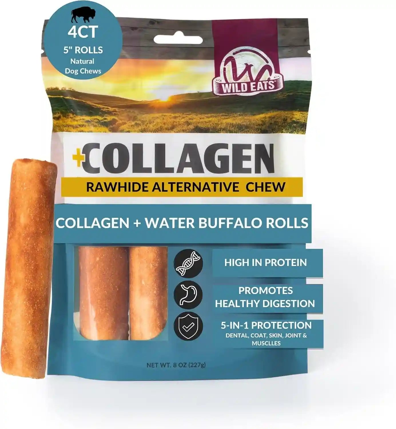 wild-eats-real-duck-collagen-bully-sticks-for-dogs-25-pack-rawhide-free-no-hide-chew-treat-made-without-grain-5-inch-size-high-protein-satisfies-natural-gnawing-urges-suits-all-breeds