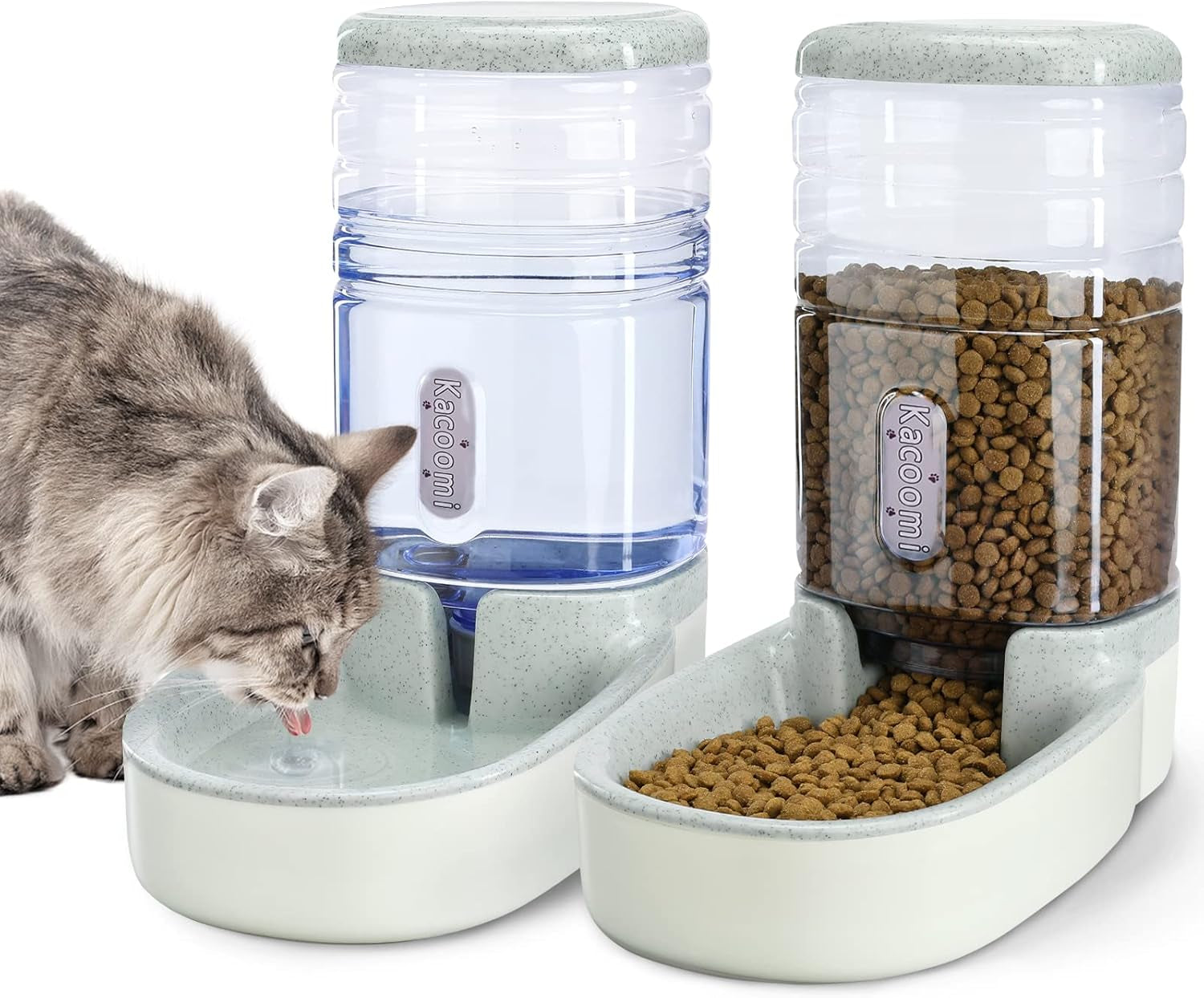 kacoomi-automatic-dog-cat-feeder-and-water-dispenser-gravity-food-feeder-and-waterer-set-with-pet-food-bowl-for-small-medium-dog-puppy-kitten-large-capacity-1-gallon-x-2