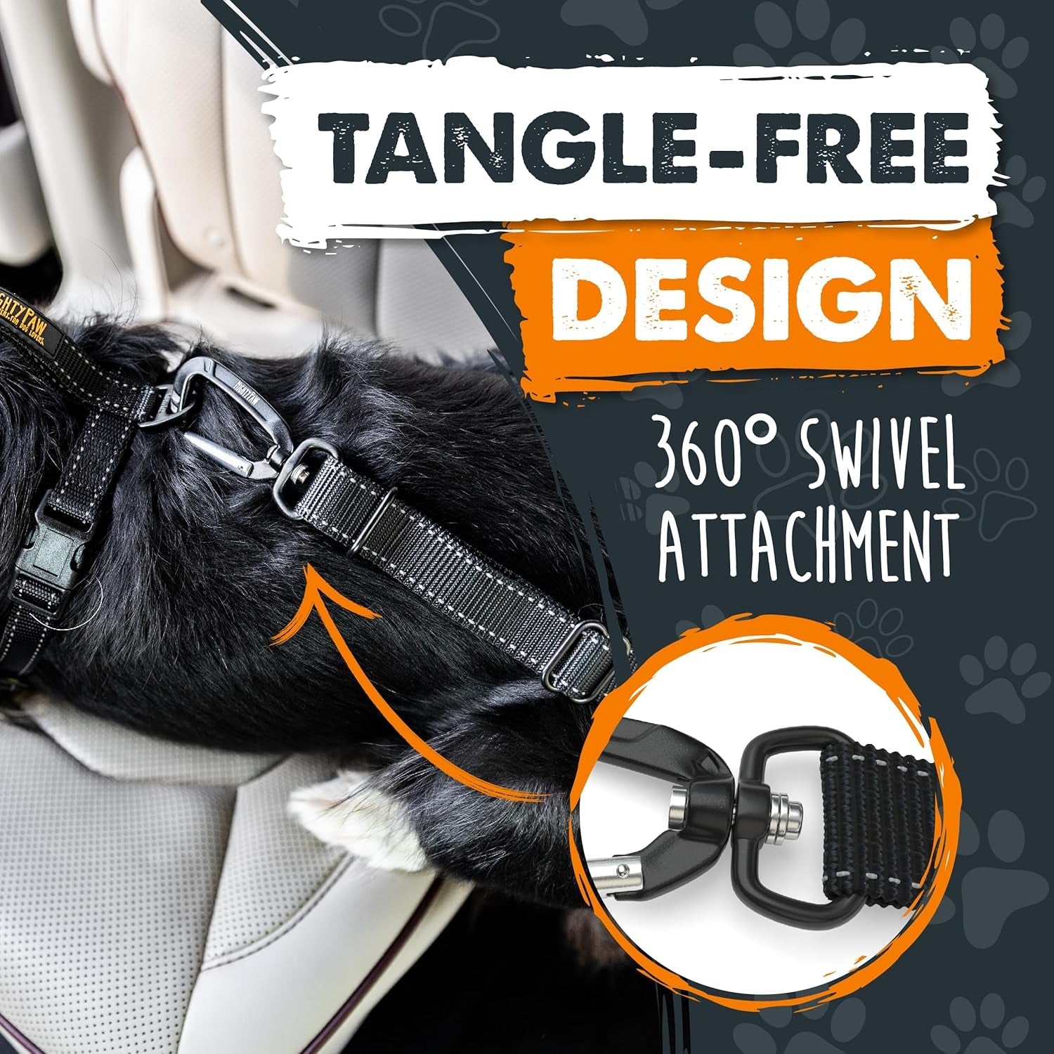 mighty-paw-dog-seat-belt-for-car-heavy-duty-aviation-aluminum-carabiner-850-lbs-force-rated-nylon-webbing-swivel-clip-16-26-in-adjustable