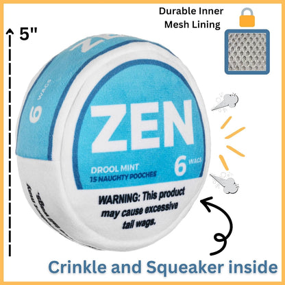Nestpark Zen Pupper Deckies Parody Dog Toy - Plush Squeaky and Crinkle Funny Dog Toy - Drool Mint9